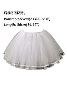 白色黑色洛丽塔可爱无骨蓬蓬裙角色扮演衬裙女式衬裙芭蕾舞裙配缎带万圣节 - 白色 - 查看 13