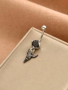 不锈钢脐环，镶有水钻，防过敏，适合万圣节，- 心形、十字架、蝴蝶、枫叶、椰子树、乌龟、蜜蜂、高跟鞋、骷髅、牛头、蜘蛛 - 肚臍環 - 查看 14