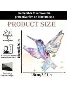 1 pièce Attrape-rêves exquis de colibri - Thème d'oiseau en acrylique coloré, motif plat, décoration murale et de porte, décoration multifonctionnelle, convient pour toutes les saisons, cadeau de créativité unique pour la maison et le jardin, convient pour la décoration/l'occasion de festival, idéal pour les amateurs d'oiseaux