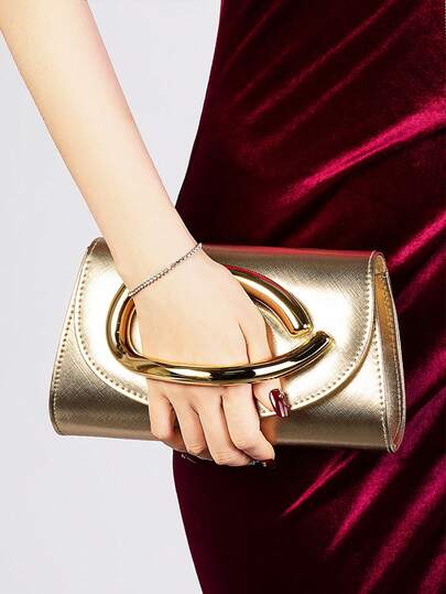 1 Stück goldener Palmen-Muster PU Damen Abendtasche, geeignet für Hochzeiten/Partys/Galas/formelle Anlässe, kann als Handtasche/Clutch/Umhängetasche/Crossbody getragen werden