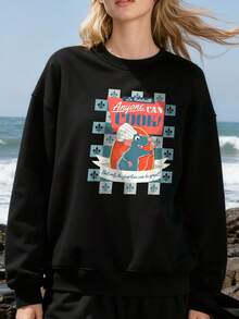 Pixar-Ratatouille-Remy-Anyone-Can-Cook-Poster-Long-Sleeve Sweatshirt - Black - View 2