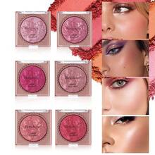 Rosawee Shimmering 6-Color Blush & Highlighter Palette Silky-Smooth Powder With A Natural Glow The Perfect Festive Gift - 彩色 - 查看 2