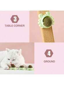 3pcs Catnip Silvervine Ball Toys, Extra Cat Energy Ball, Edible Cats Lick Kitten Chew, Teeth Cleaning Dental Wall Treats, Concentrated Flavor For All Breeds - 隨機顏色 - 查看 7