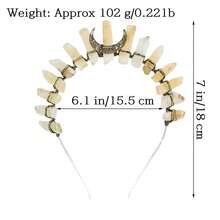 Bubbmi Citrine Crystal Tiara Moon Goddess Headband,Quartz Rhinestone Headpiece For Wedding Parties Photography{"Color_name":"YELLOW"} - 黃色 - 查看 4
