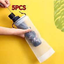 5pcs/1pc Semi-Transparent Drawstring Umbrella Storage Bag For Travel Storage Bag,Makeup Bag,Cosmetic Bag,Vacation Organizer,Large Capacity Makeup Organizer Makeup Case, For Lipstick, Brush, Skincare, Mobile Phone, Coin, Small Items, For Home,Gift,Vacation And Festival Halloween Christmas Multifunctional Use,Boho Vibes