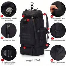 100L Lager Hiking Camping Backpack Extra Large Rucksack Mens Outdoor Luggage Bag - Black - View 3