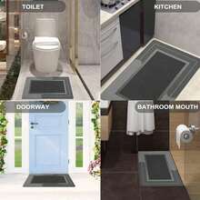 1 Pieza Alfombra de Baño Antideslizante 40*60 cm Microfibra Suave Secado Rápido Color Aleatorio para Cocina y Baño - Colores aleatorios - Ver 3