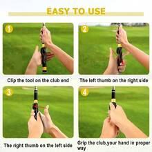 Grip Trainer Right Hand, Grip Trainer Club, Club Grips, Swing Trainer, Grip Kit - Lightweight Anti - Slip Training Aid, Corrects Hand Position Builds Muscle Clubs - 黃色 - 查看 4