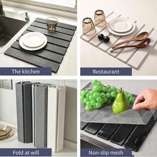 1pc Silica Gel Kitchen Mat, Quick Drying, Super Absorbent & Anti-Slip, Suitable For Draining Coffee Cups And Bathroom Use, Essential Home Accessory, Great Gift For Eid Al-Fitr - Multicolor - View 1