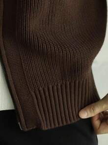 GRDR Men's Stand Collar Double-Breasted Long Sleeve Cardigan Sweater, Versatile For Daily Wear