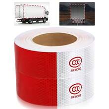 2PCS Cinta reflejante adhesiva de 5x 45, para camiones, vehculos y remolques. Resistente al agua, mejora la visibilidad y la seguridad en la carretera. - inicial - Ver 2