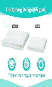 SUNKISS Trustplus Wet Wipes For Adult No Rinse, Extra Large 8"X12" Body Cleaning Washcloths For Elderly Incontinence &Amp; Cleansing, Unscented, 200 Count (4 Packs Of 50) - MàuA - Xem 3