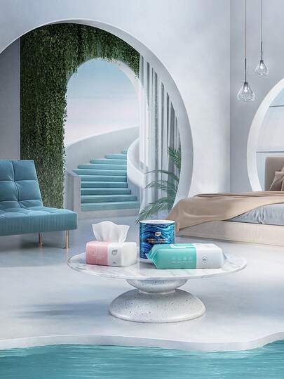 6包/套植物护理面巾纸，4层大包装面巾纸，经济实惠的家用餐巾纸