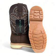 BOTA TRABAJO PUREPECHA SUELA DOBLE DENSIDAD ESTILO DE RODEO SIN CASCO - Color caoba - Ver 3