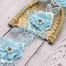 1 Yard Ren Organza Hoa Ngọc Trai Rộng 8cm, Chất Liệu May Thủ Công Bằng Ruy Băng Satin Thêu - Nhiều màu - Xem 12