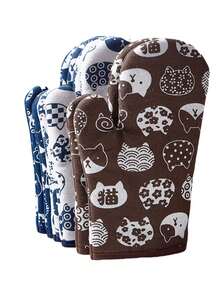 Microwave Oven Gloves, Kitchen Specific Gloves, Anti Slip And Wear-Resistant, High Temperature Resistant, Suitable For Microwave Ovens, Steaming, Ovens, Baking, Thick And Heat-Resistant Gloves - Multicolor - View 6