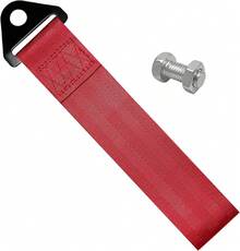 Correa de remolque para carreras de carreras JDM para parachoques deportivo, cuerda de tracción decorativa, correa de remolque universal de nailon de alta resistencia, gancho de remolque para - Rojo - - Ver 19