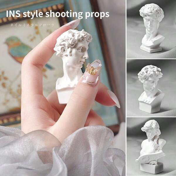Scultura astratta in resina raffigurante una figura umana, colonna romana come accessorio per fotografia di arte di unghie, strumenti per arte di unghie, stile Ins