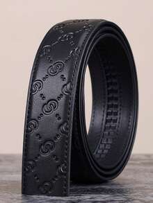 1 Piece Of Men's Letter Alloy Automatic-Buckle Adjustable Waist Belt. It Is A Carefully Selected Men's Light Luxury Business And Fashion Leather Belt, With A Length Of 120cm/47.24 Inches. Durable In Use, It Is Suitable For Daily Wear And Party Outfits, Applicable To Any Occasion. This Jeans Belt Is An Excellent Gift Choice. - Gold - View 18