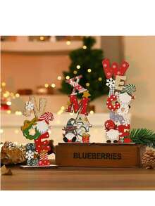 3件套木制圣诞装饰品 | 圣诞老人、雪人、驯鹿，色彩缤纷的艺术设计 | 传递节日祝福 | 无需电池，无需羽毛，桌面摆件，节日装饰，圣诞家居礼物，圣诞装饰品 - 彩色 - 查看 10