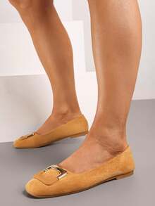 Soft Classic Ballet Flats Women's Casual Work/Office Spring/Autumn - Camel - View 4