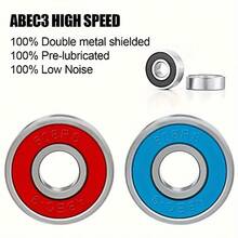 10/20 Pcs Durable Carbon Steel Ball Bearings, Smooth-Rolling Skateboard Bearings, Improve Skateboard Handling, Low Friction Rotation, Lubrication, Low Noise, Suitable For Skateboards, Longboards, Inline Skates, Roller Skates, Spinners, Suitable For Skateboarding Trick Practice And Daily Commuting - Multicolor - View 6