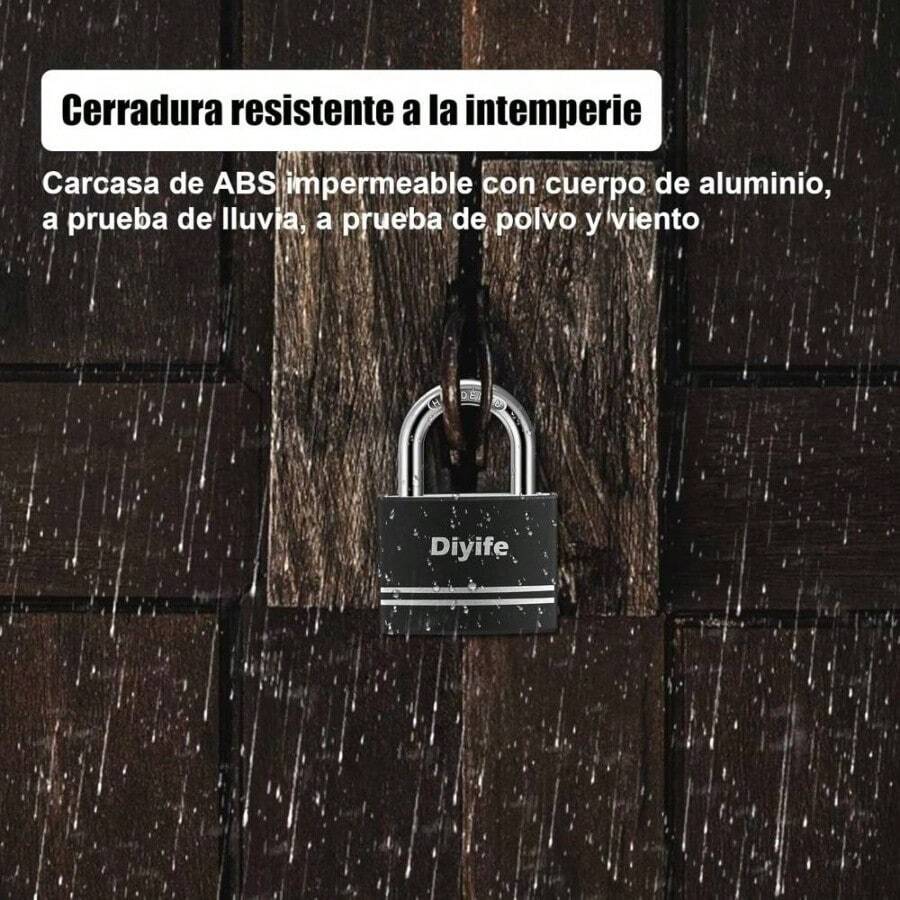 2PCS Largo Candado con Llave de Aluminio, 40 MM Impermeable Candado Pequeo, Candados de 4 Llaves, Candado Resistente al Agua para Escuela, Puerta, Taquillas, Armarios, Negro - mango corto - Ver 1
