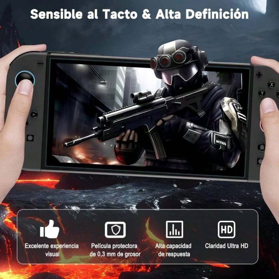 2Piezas Protectores de Pantalla para Switch 2 2025 Mica Cristal Vidrio Templado 9H, Resistente a Araazos, Fcil de Instalar, con Marco Gua - inicial - Ver 1