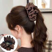 1个优雅蝴蝶结装饰发爪夹，大号发夹，适合女士和女孩。适用于防滑马尾辫和发髻发型。情人节发夹，发卡，发夹，发饰，蝴蝶结配饰，校园用品，大学秋冬季女士发饰，度假装扮，女士情人节礼物，夏季海滩 - 彩色 - 查看 27