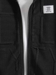 2 pièces/Set Veste à capuche zippée et pantalon de couleur unie décontractés pour garçons, printemps/automne