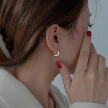 [Low Allergy] French Stainless Steel Hook Earrings |    Golden Plated |     Low Allergy, Fade Resistant, Comfortable |     Women's Earrings |     Daily Wear Or Parties |     Simple And Elegant - 金色 - 查看 8