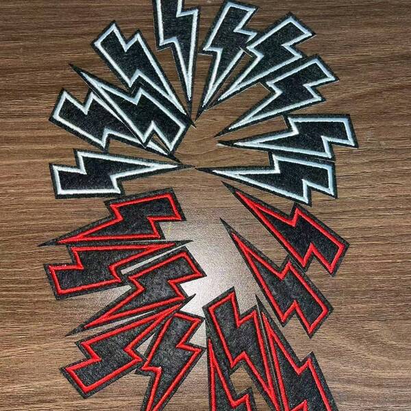 10 piezas de parches bordados con rayo, adecuados para ropa, bolsos, zapatos, sombreros, decoración del hogar, con plancha