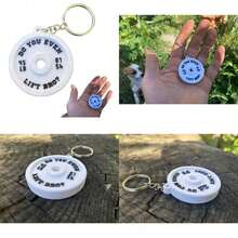 Weight Plate Keychain Do You Even Lift Bro?Fitness Enthusiast Keychain Gym Lover Funny Weightlifting Accessory WHITE