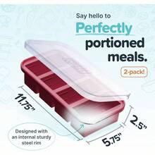 1 Cup Silicone Freezer Molds - Soup Freezing Broth, Rice, Leftovers And More - Silicone Freezer Trays With Lids Meal Prep - Aqua - 2 - Pack - Nam việt quất + Gói 2 - Xem 2