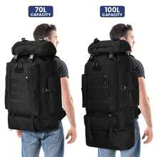 100L Lager Hiking Camping Backpack Extra Large Rucksack Mens Outdoor Luggage Bag - Black - View 1