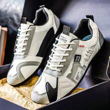 zhenyuezu 男士时尚经典百搭现代运动设计户外跑鞋，适合作为生日、圣诞节和万圣节礼物 - 灰色 - 查看 7