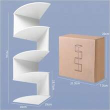 5Tier PVC WallMounted Corner Floating Bookshelf Wall Storage Rack 33Inch LShaped Design Shelf Suitable For Living Room Bedroom Bathroom Home Office Shelves Black And White