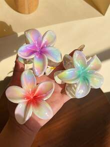 1/3/6 piezas Pinzas para el cabello con flores margaritas arcoíris, Pinzas para el cabello ombre, Accesorios de moda para el cabello adecuados para la playa, sesiones de fotos, uso diario, accesorios de otoño/invierno, Pinza para el cabello de invierno