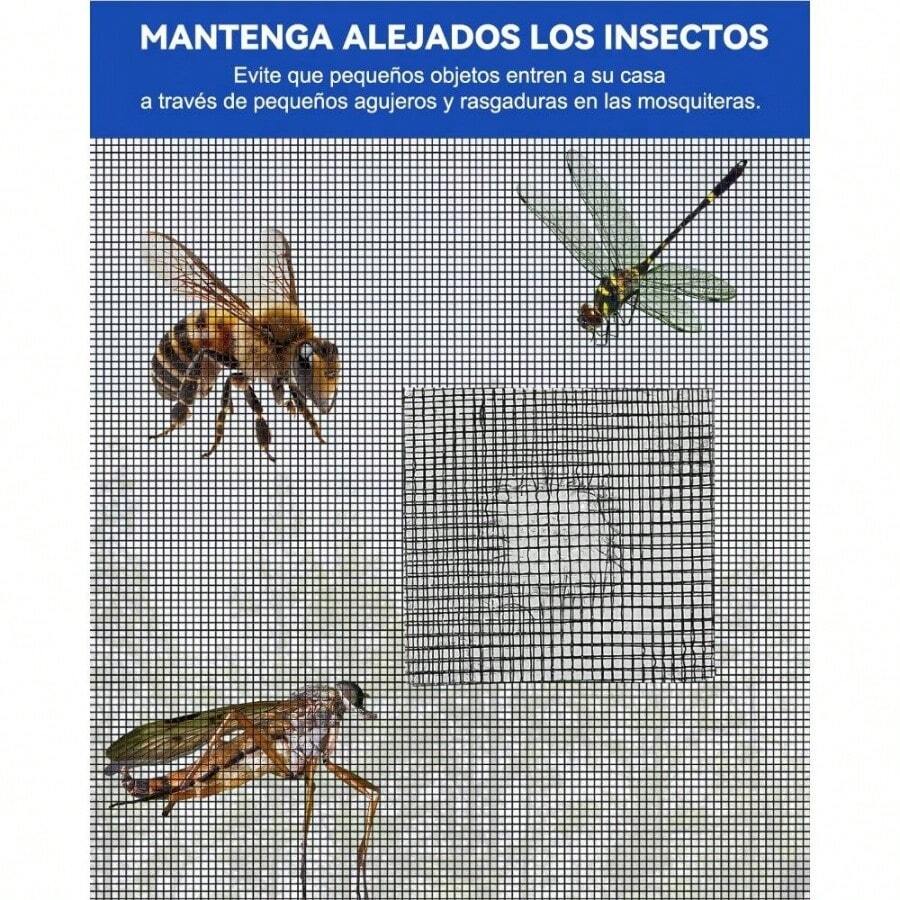 2 Rollos Cinta para Reparacin de Mosquitero - 700x 5CM Cinta Reparar Mosquitero, Adhesiva Reparacin para Ventana y Puerta Gris - GRIS - Ver 1