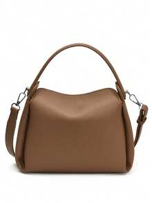 Women's Handbag, Fashion Minimalist Business Casual Tote Bag, Elegant Shoulder Bag, Black Bucket Bag - Khaki - View 12