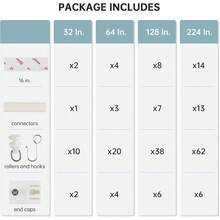 TYRON Adhesive Curtain Track Ceiling Or Wall Mount 128" 10.7 FT Ceiling Track Room Divider Self Adhesive Curtain Rod No Drill Screws Or Tools Curtain Hangers No Damage