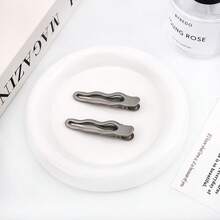 2pcs Metal Texture Hair Clips Set, Side Bangs Clips, Decorative Hair Accessories, Daily Wear, Makeup Essential, Hip Hop Y2K Chic, Minimalist Hair Clips