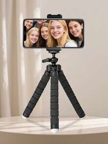 Phone Tripod Stand, Flexible Metal Phone Tripod Stand With Foam Protection, Adjustable Phone Tripod Stand, Portable Phone Holder, Extendable Tripod Stand For Video Recording For Summer Vacation, Travel, Outdoor Activities, Live Streaming Selfie Stick