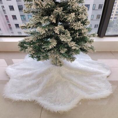 Christmas Tree Skirt Sunflower Shape. Encrypted Plush Tree Skirt. Christmas Decoration Beautiful Christmas Tree Skirt