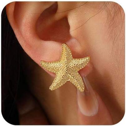 Starfish Shell Stud Earrings For Women