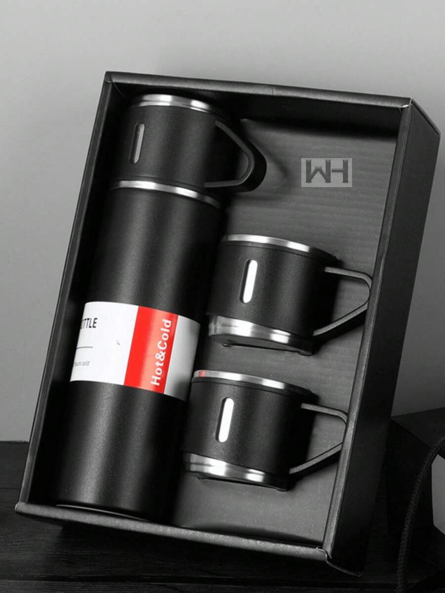 Vaso Termo con Set de 3 Tazas Vaccum Para Frío y Caliente - Multicolor - Ver 1