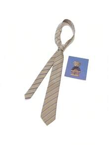 1pc Handmade Unisex Multi-Color Striped Necktie, Classic Style, Versatile, Essential For Back To School Season, Multi-Color Self-Tie Necktie. Suitable For Uniform, Can Be Given As Gift