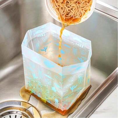 Self-Standing Kitchen Sink Strainer Bag For Collecting And Filtering Food Waste, Washing Vegetables And Fruits, Outdoor Activities, Disposable Sink Strainer Bag