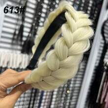 1件優雅波希米亞風編織假髮髮箍，防滑齒設計，女性髮飾，髮箍，頭飾，髮飾品 - 彩色 - 查看 10