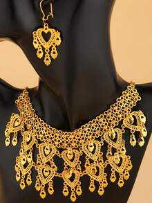 3 قطع/مجموعة مجموعة نسائية أنيقة وفاخرة بشكل قلب وشرابات، مجوهرات للزفاف والحفلات والهدايا في عيد الحب